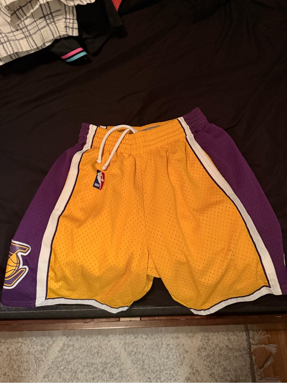 HARDWOOD CLASSIC NBA Los Angeles Lakers Yellow & Purple Kids Basketball Shorts